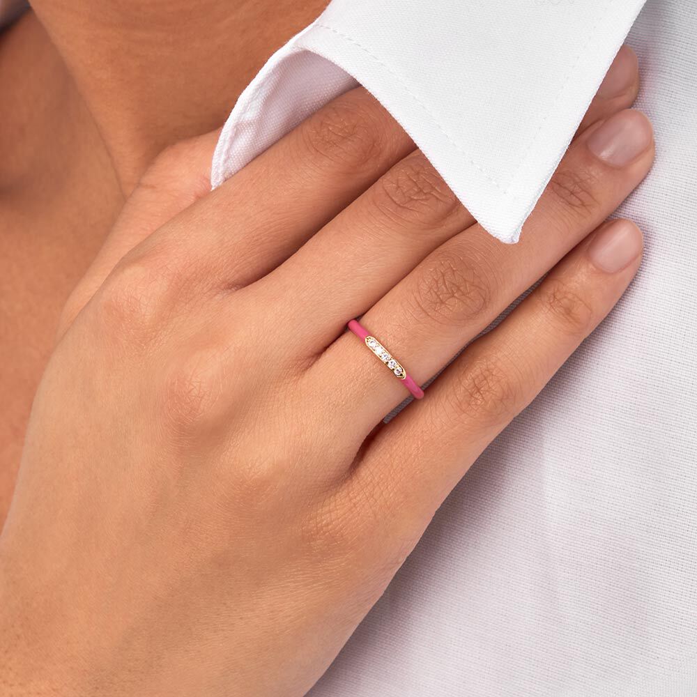 Bague fine BONHEUR - Rose / Doré - Bagues fines  | Agatha