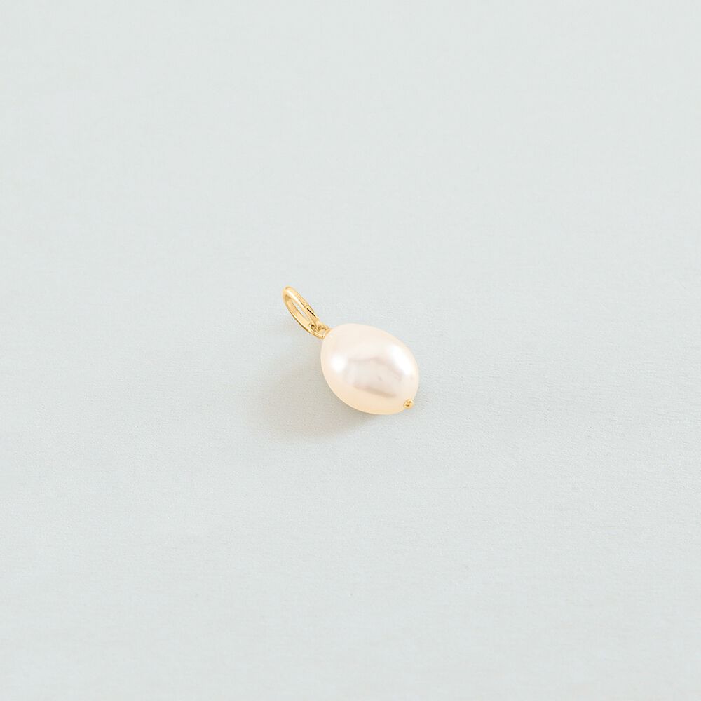 Pendentif PERLE - Perle / Doré - Autres pierres  | Agatha