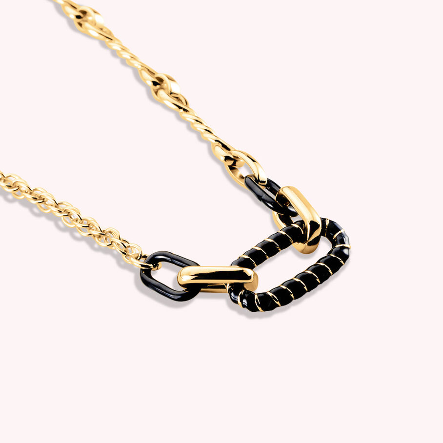 Collier mi-long SESHA - Noir / Doré - Colliers  | Agatha