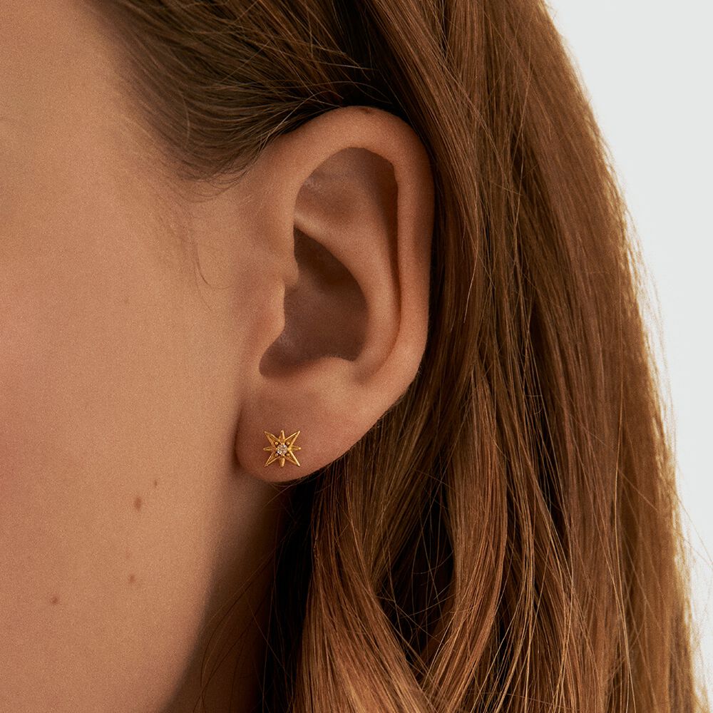 Boucles d'oreilles puces OURSE - Cristal / Doré - Boucles d'oreilles puces  | Agatha
