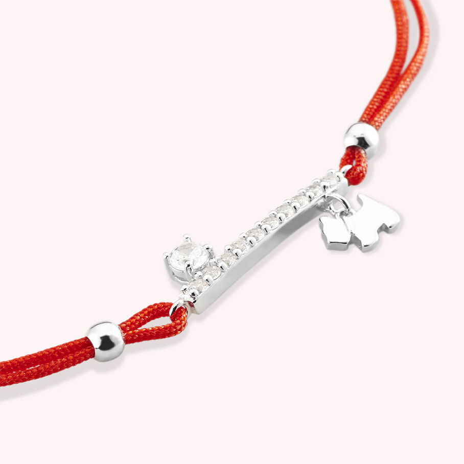 Bracelet cordon BRIGHTY - Cristal / Rouge - Bracelets  | Agatha