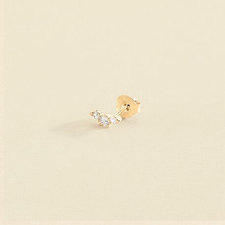 Piercing puce CROISSAN - Cristal / Doré - Piercings  | Agatha