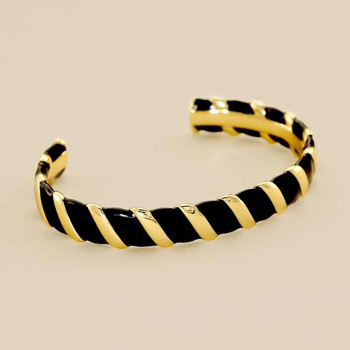 Jonc SESHA - Noir / Doré - Bracelets  | Agatha