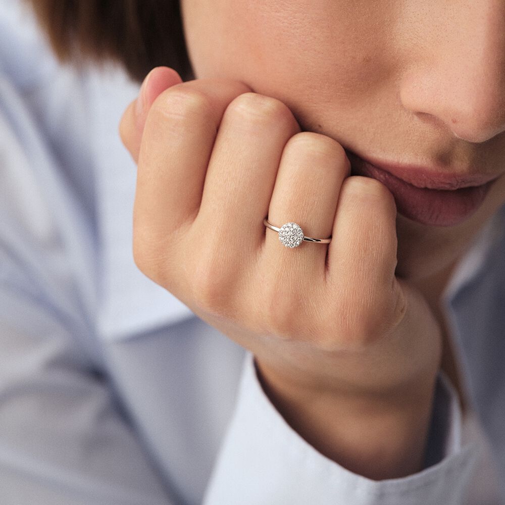 Bague fine CRISTAL - Cristal / Argent&eacute; - Bagues fines  | Agatha