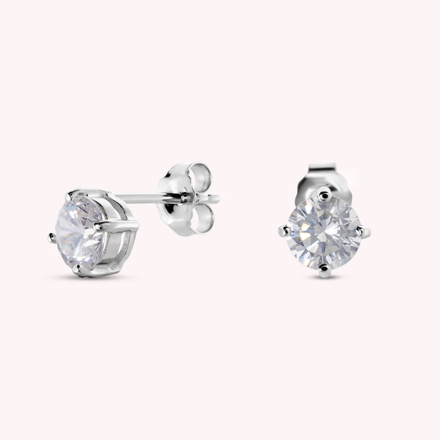 Boucles d'oreilles puces SOL - Cristal / Argenté - Boucles d'oreilles puces  | Agatha