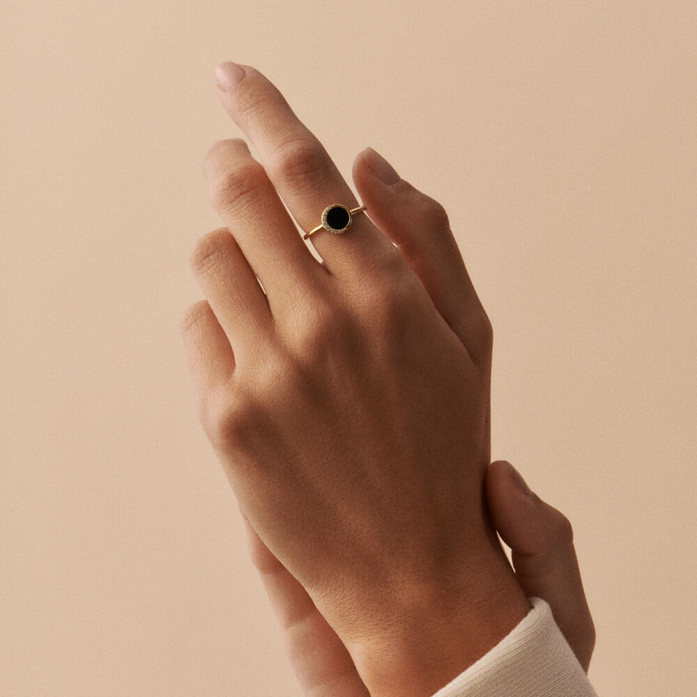 Bague fine MOONONYX - Onyx - Bagues  | Agatha