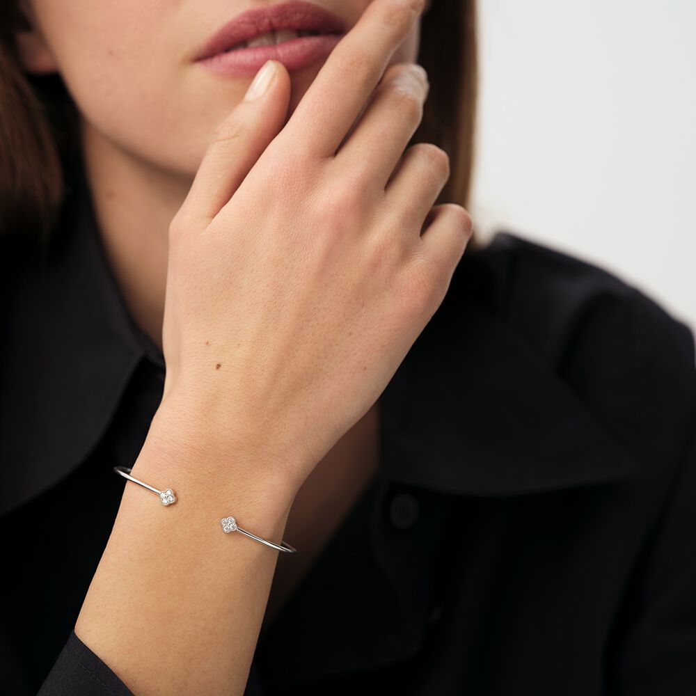 Jonc BELOVED - Cristal / Argent&eacute; - Bracelets fantaisie  | Agatha