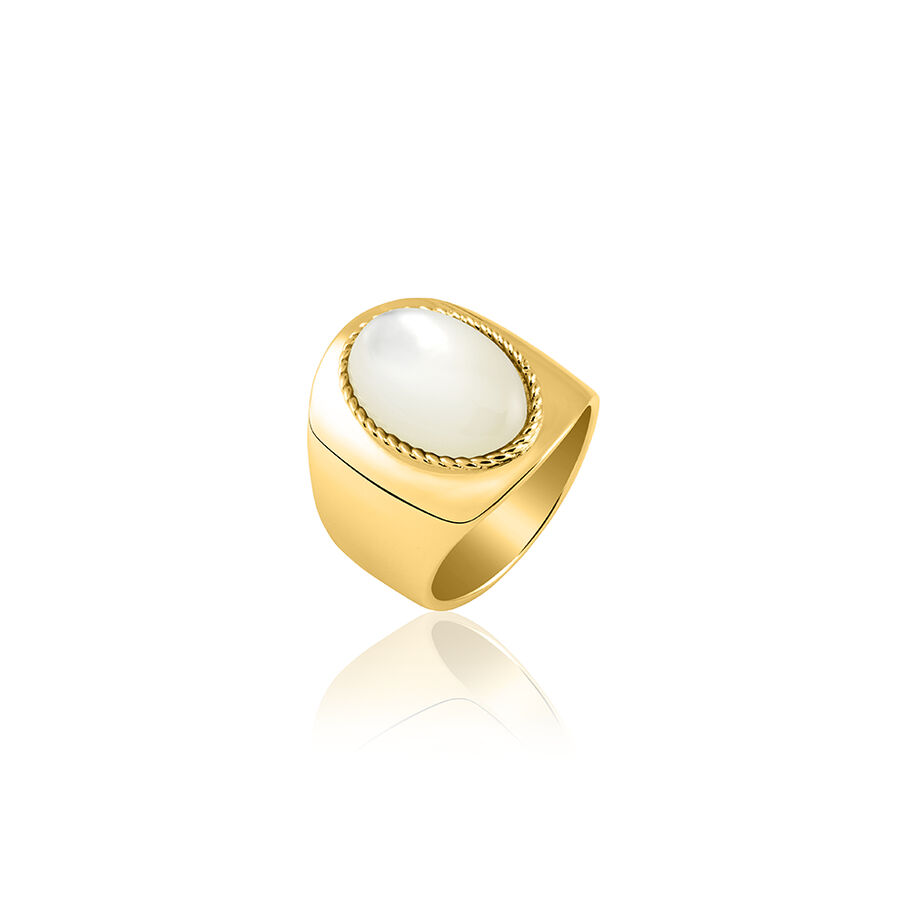 Bague large ALOHA - Nacre / Doré - Bagues  | Agatha