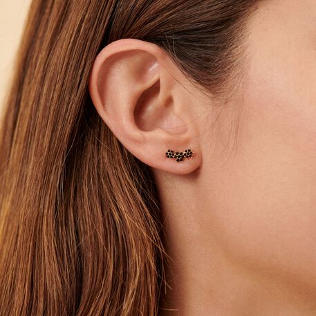 Piercing puce TRIOFLOR - Noir / Doré - Piercings  | Agatha