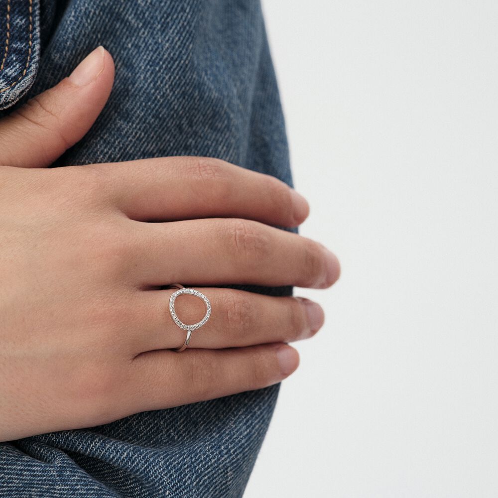 Bague fine RONDOU - Cristal / Argent&eacute; - Bagues avec pierre  | Agatha