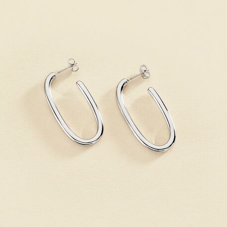 Créoles CHAIN - Argenté - Boucles d'oreilles  | Agatha