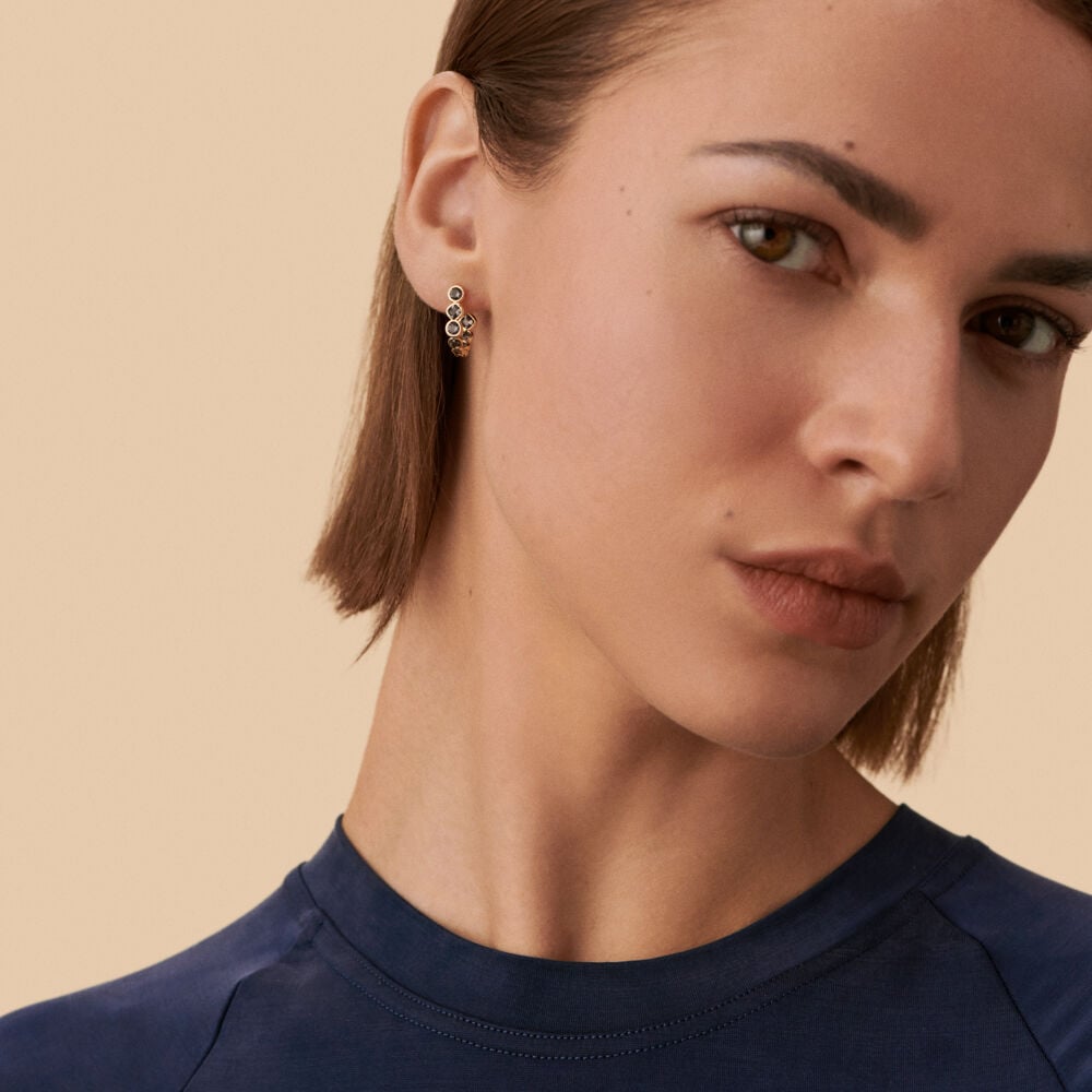 Créoles ADAMAS - Gris / Doré - Boucles d'oreilles fantaisies  | Agatha Créoles ADAMAS - Gris / Doré - Boucles d'oreilles fantaisies  | Agatha