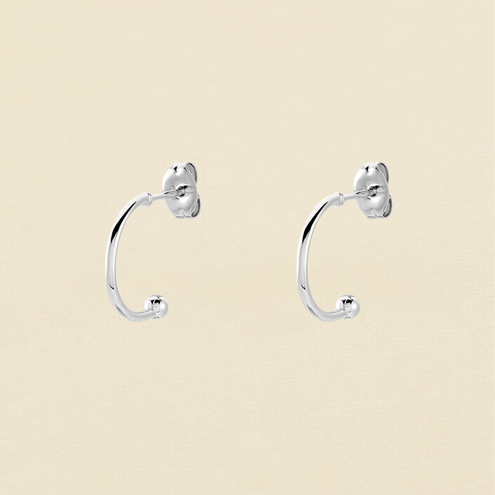 Créoles PENHOOP - Argenté - Boucles d'oreilles  | Agatha