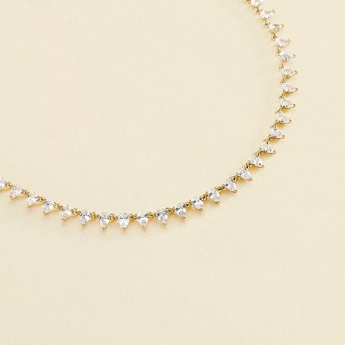 Collier ras du cou OLIMPIA - Cristal / Doré - Colliers  | Agatha