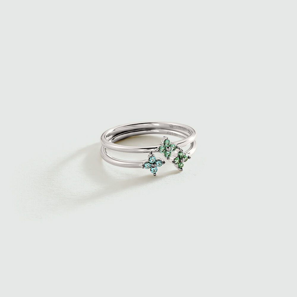 Bague fine BELOVED - Multicolore / Argenté - Bagues avec pierre  | Agatha