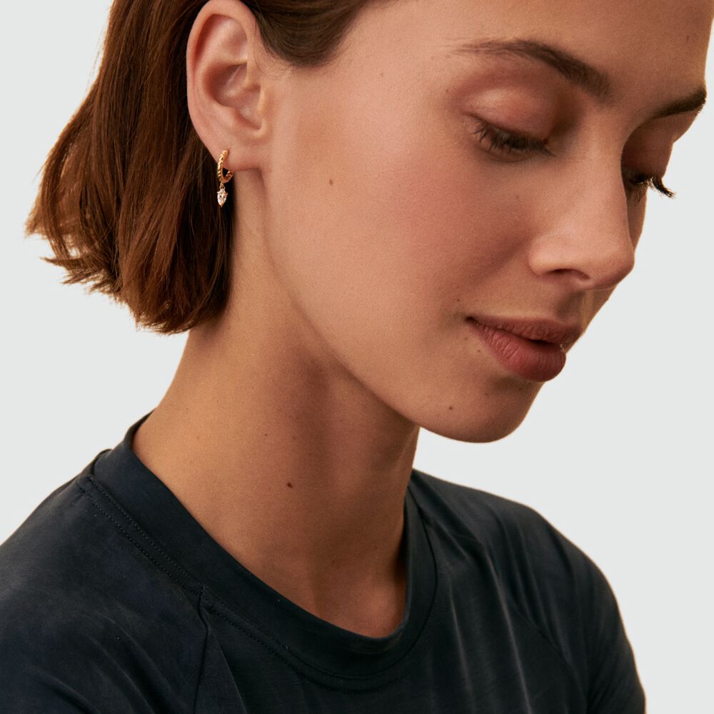 Piercing créole MAMBA - Cristal / Doré - Piercings  | Agatha