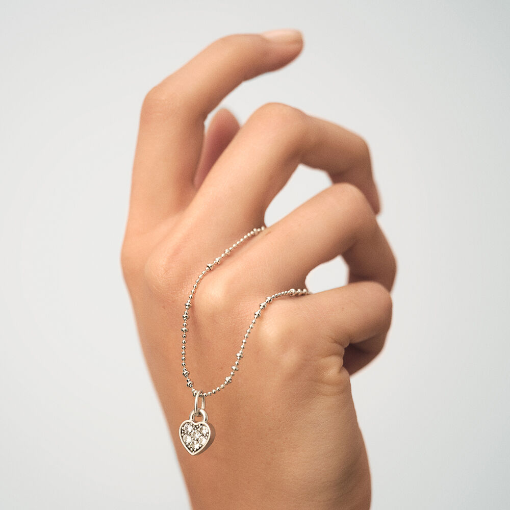 Pendentif C&OElig;UR CADENAS - Cristal / Argent&eacute; - Tous les charms  | Agatha