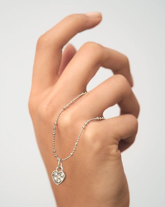 Pendentif CŒUR CADENAS - Cristal / Argenté - Tous les Talismans  | Agatha Pendentif CŒUR CADENAS - Cristal / Argenté - Tous les Talismans  | Agatha