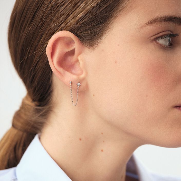 Piercing puce MIX& MATCH - Cristal / Argenté - Piercings  | Agatha