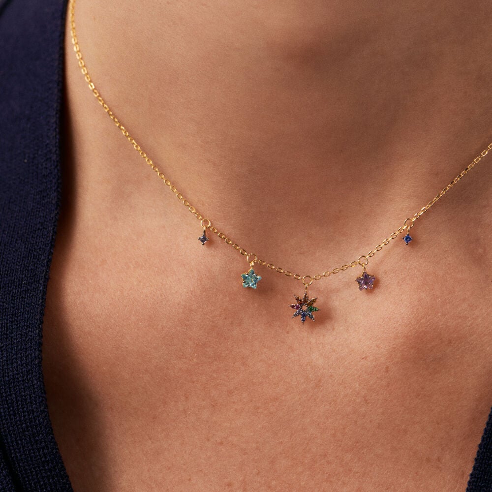 Collier ras du cou SPACEAG - Multicolore / Doré - Colliers fantaisie  | Agatha
