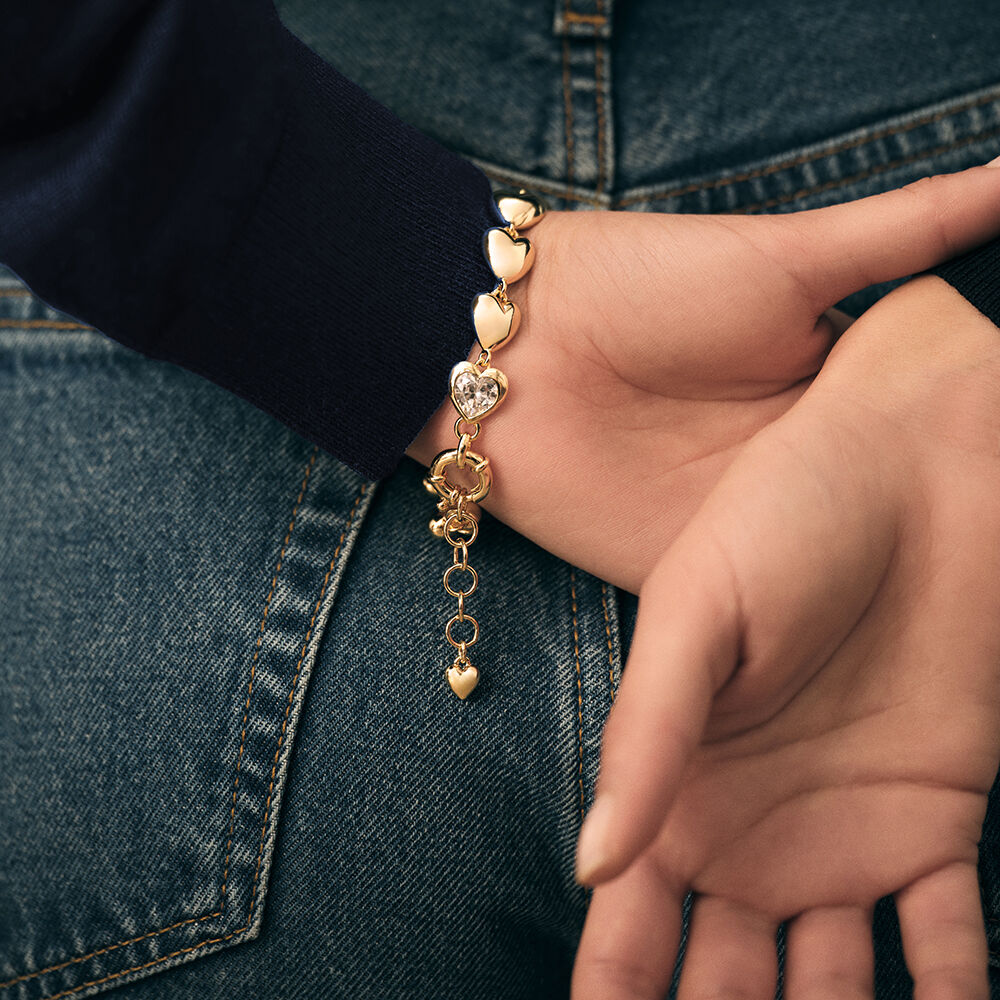 Bracelet souple DESIREE - Cristal / Doré - Bracelets fantaisie  | Agatha
