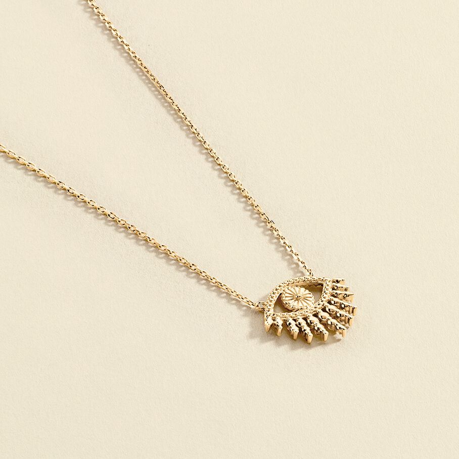 Collier mi-long LUCKY EYE - Vert / Doré - Colliers  | Agatha