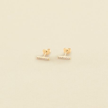 Boucles d'oreilles puces BARSHINE - Cristal / Doré - Boucles d'oreilles puces  | Agatha