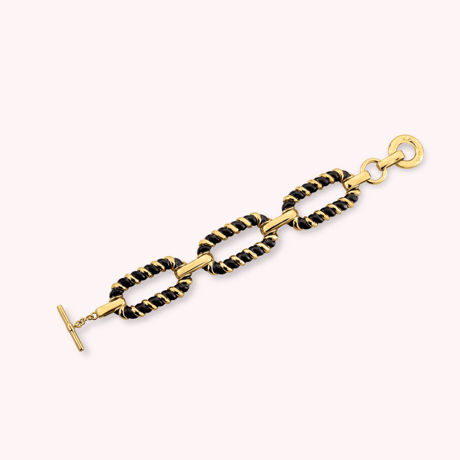 Bracelet souple SESHA - Noir / Doré - Bracelets  | Agatha