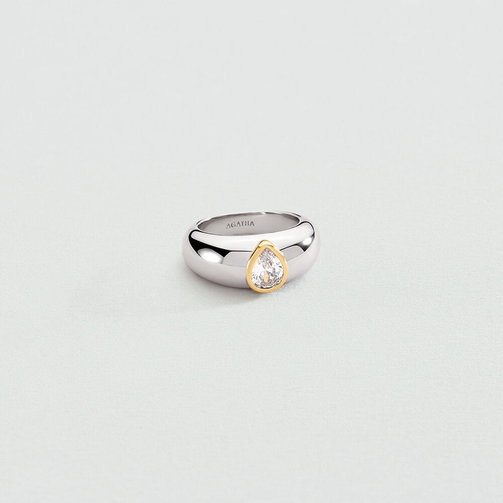 Bague fine GOUTTE VICTOIRE - Cristal / Argent&eacute; - Bagues fines  | Agatha