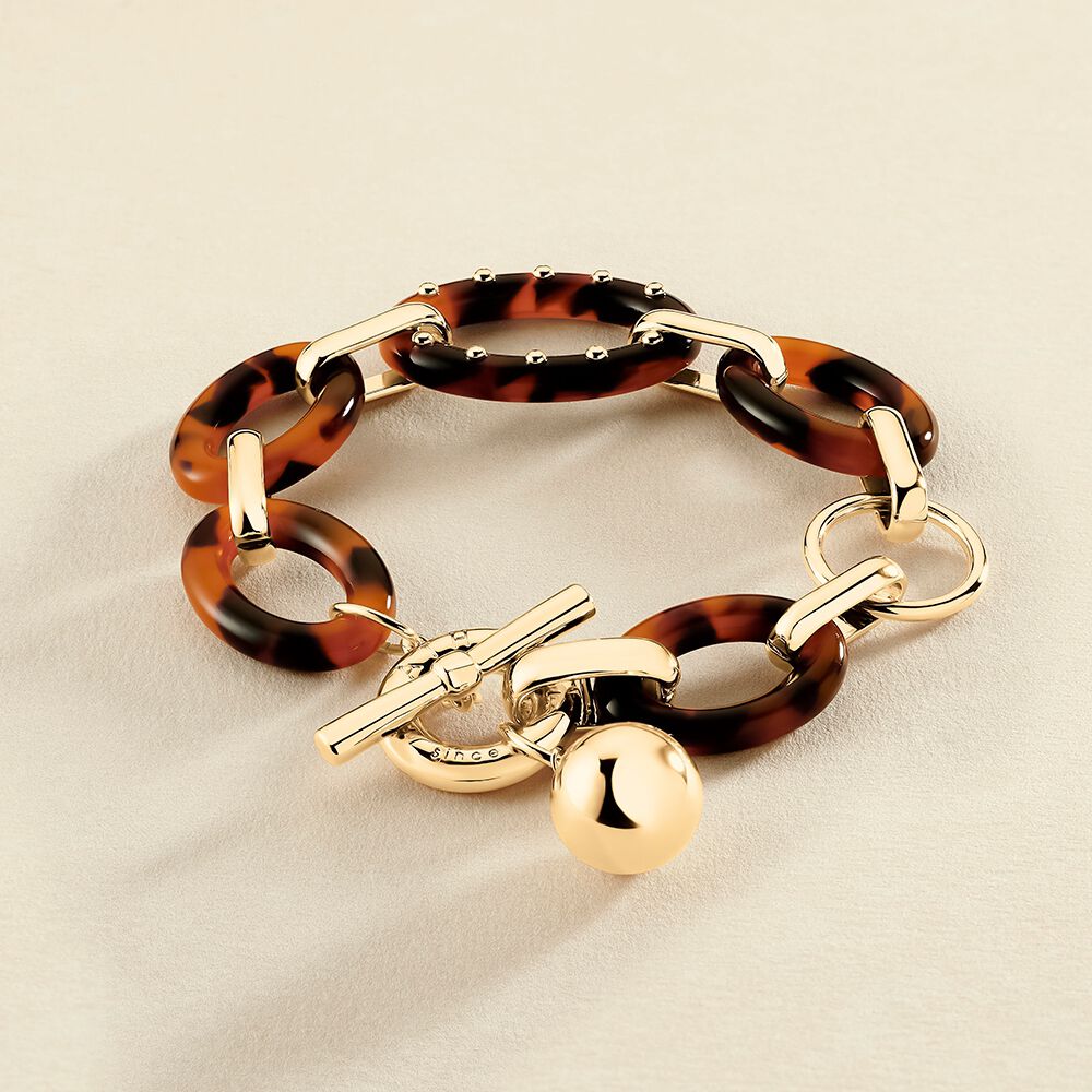 Bracelet souple BOUCLE - Ecaille / Doré - Bracelets  | Agatha