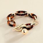 Bracelet souple BOUCLE - Ecaille / Doré - Bracelets  | Agatha