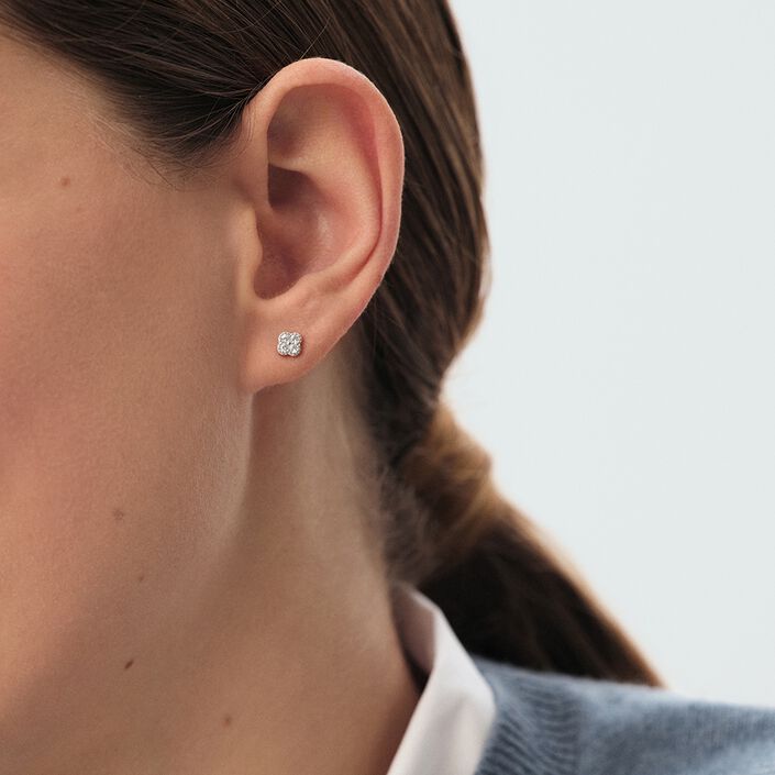 Boucles d'oreilles puces BELOVED - Cristal / Argenté - Boucles d'oreilles puces  | Agatha