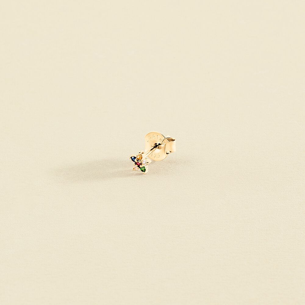 Piercing puce FLORAL - Multicolore / Doré - Piercings  | Agatha