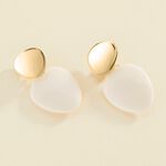 Boucles d'oreilles pendantes BRIGITTE - Ivoire / Doré - Boucles d'oreilles  | Agatha