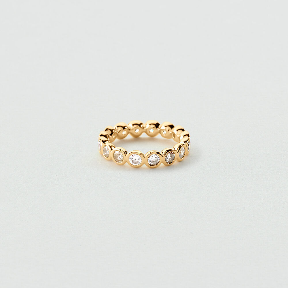 Bague fine RIN1SGERMAIN - Cristal / Dor&eacute; - Bagues fines  | Agatha