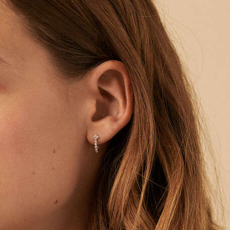 Créoles BELOVED - Cristal / Argenté - Boucles d'oreilles  | Agatha
