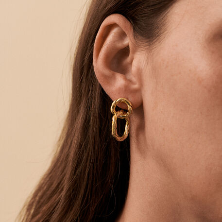 Boucles d'oreilles pendantes GOLDEN - Doré - Boucles d'oreilles  | Agatha