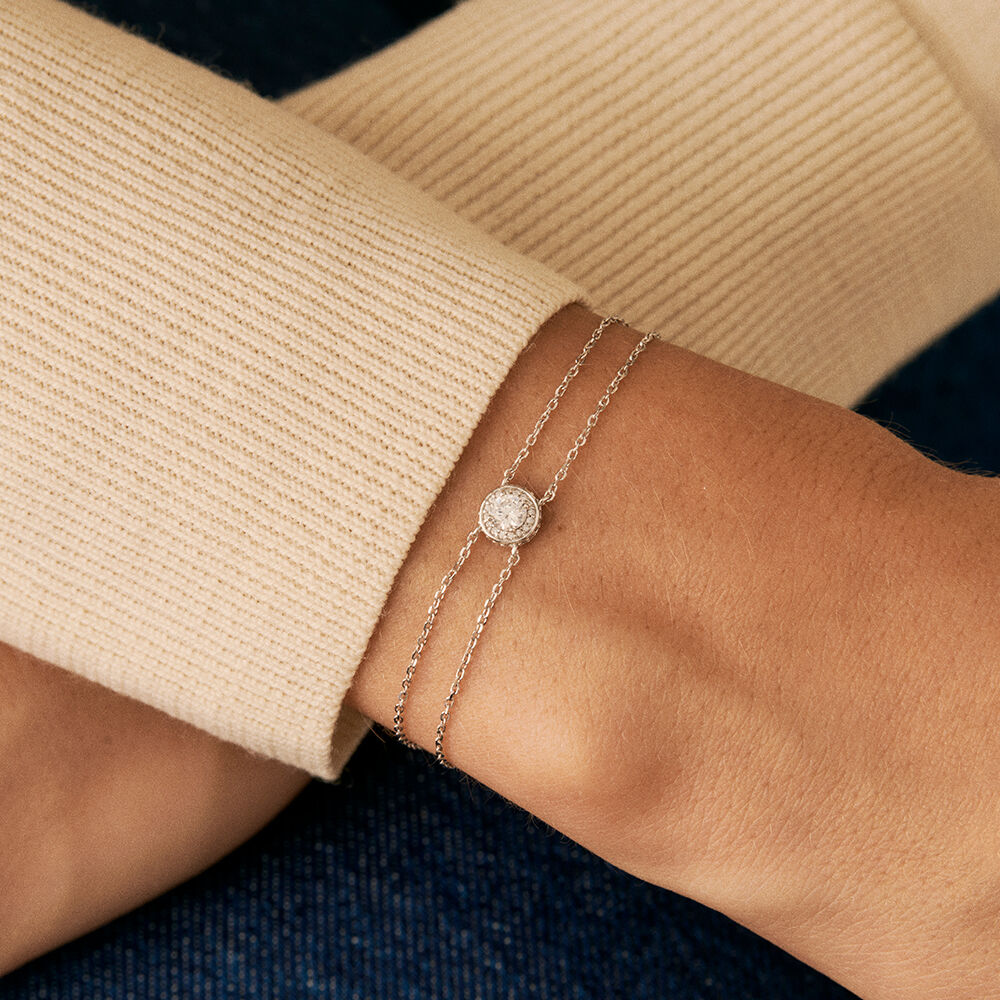 Bracelet souple IMPERIAL - Cristal / Argent&eacute; - Bracelets cha&icirc;ne  | Agatha