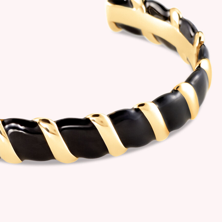 Jonc SESHA - Noir / Doré - Bracelets  | Agatha