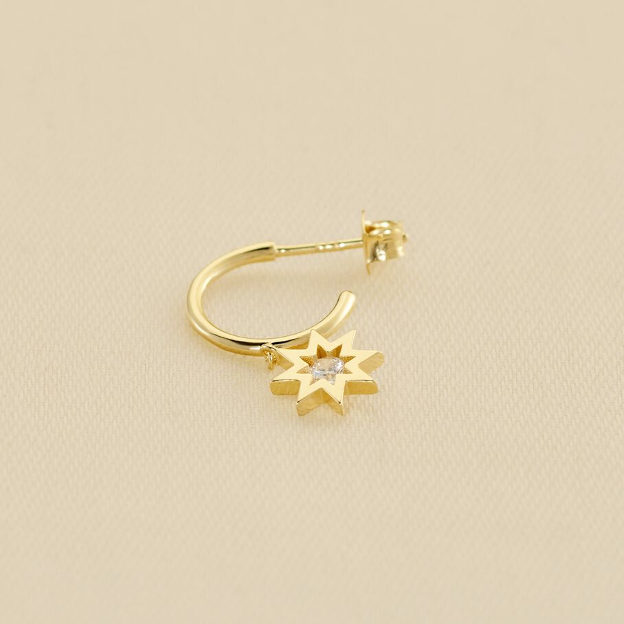 Piercing créole BIG STAR - Cristal / Doré - Piercings  | Agatha