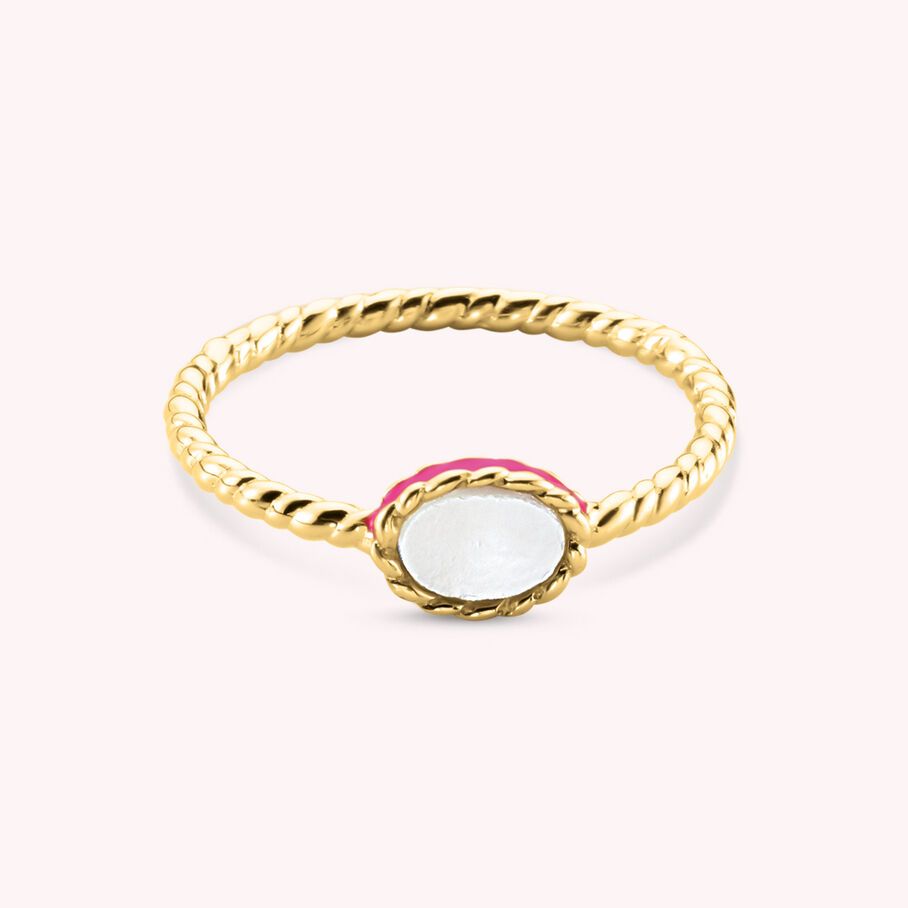 Bague fine ATMA - Nacre /rose - Bagues  | Agatha