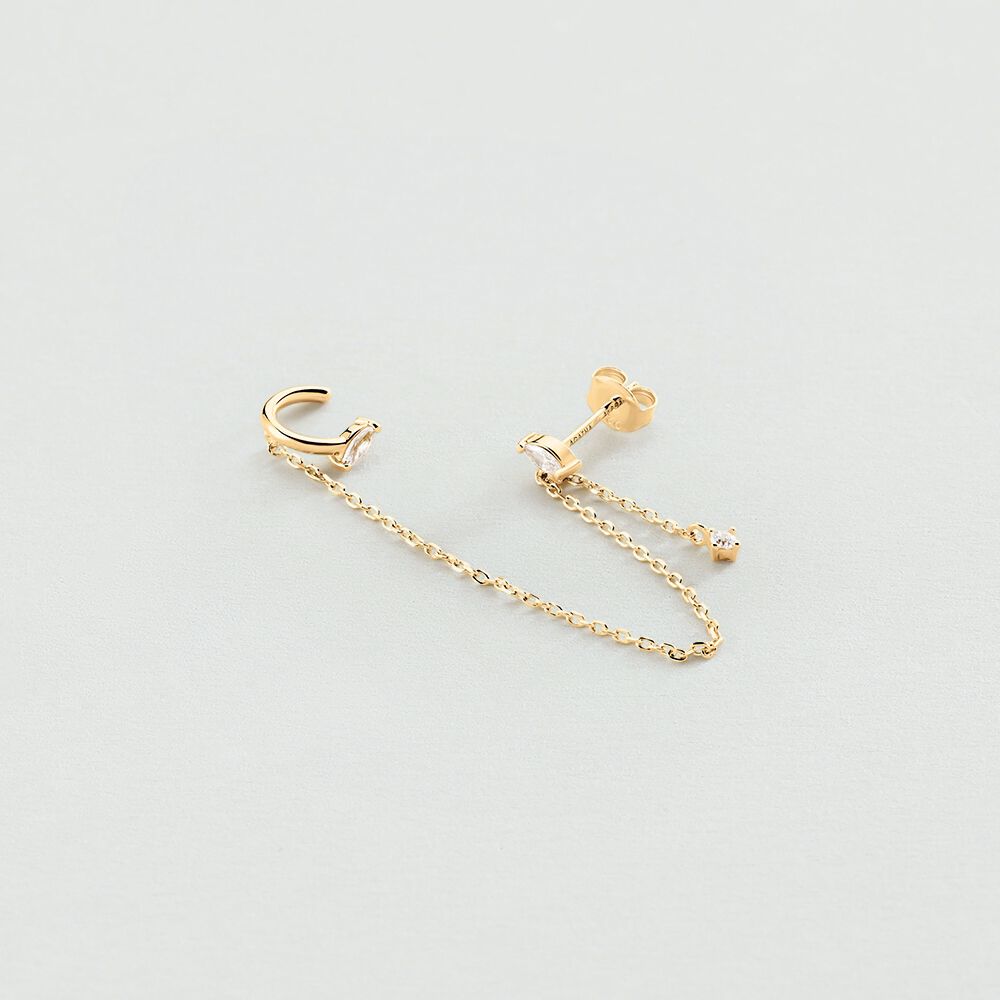 Piercing ear cuff AMAS - Cristal / Doré - Piercings  | Agatha