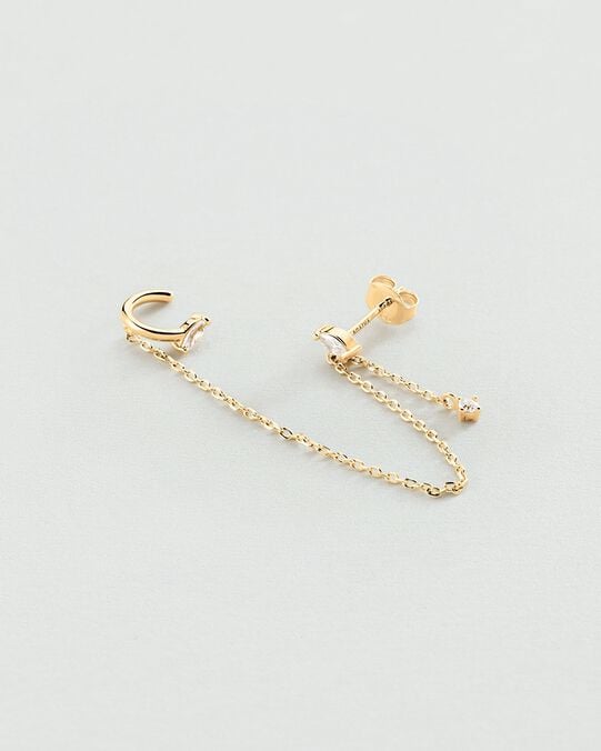 Piercing ear cuff AMAS - Cristal / Doré - Piercings  | Agatha Piercing ear cuff AMAS - Cristal / Doré - Piercings  | Agatha