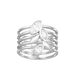 Bague large LEAVES - Cristal / Argenté - Bagues  | Agatha