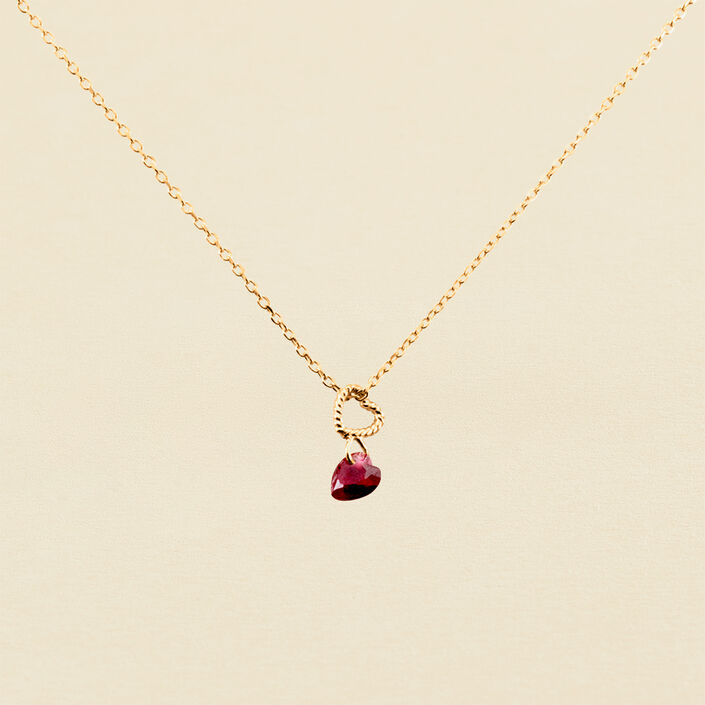 Collier ras du cou BEGUIN - Rouge / Doré - Colliers  | Agatha