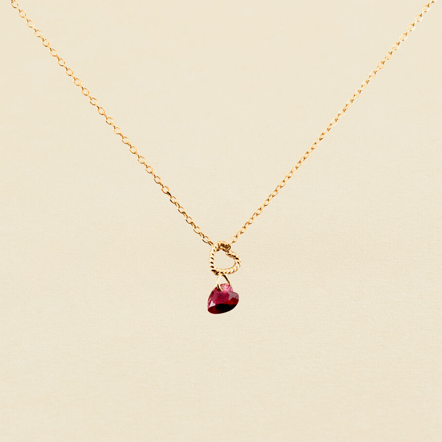 Collier ras du cou BEGUIN - Rouge / Doré - Colliers  | Agatha