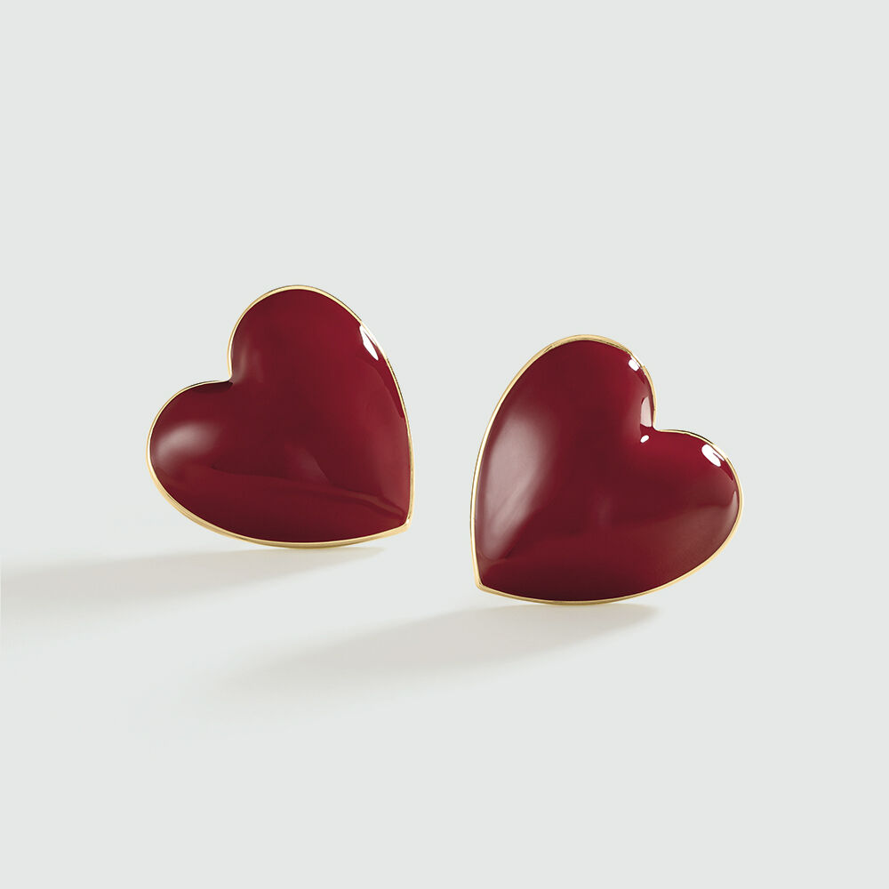 Boucles d'oreilles pendantes DESIREE - Rouge / Doré - Boucles d'oreilles fantaisies  | Agatha