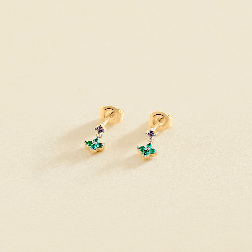 Boucles d'oreilles puces BELOVED - Multicolore / Doré - Boucles d'oreilles puces  | Agatha