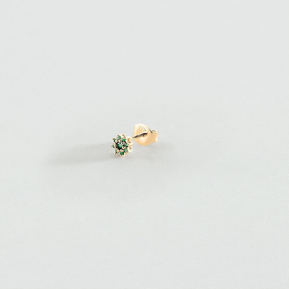Piercing puce FLEURIE - Turquoise / Doré - Piercings  | Agatha