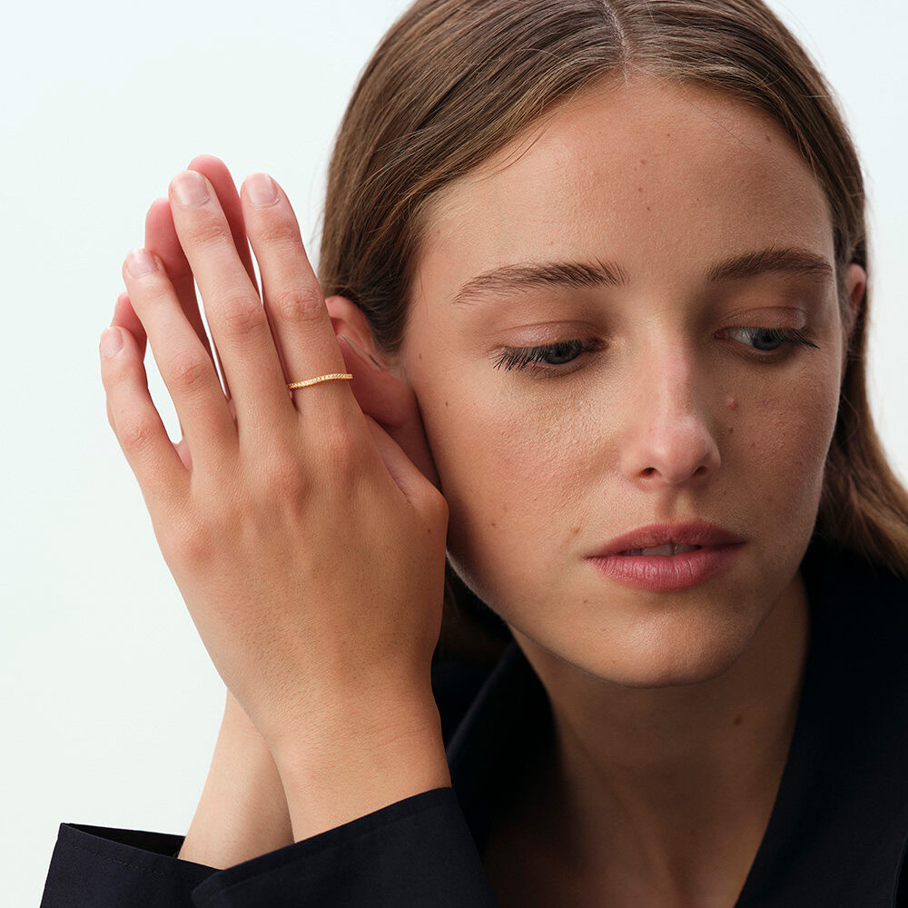 Bague fine DAUPHINE - Cristal / Dor&eacute; - Bagues fines  | Agatha